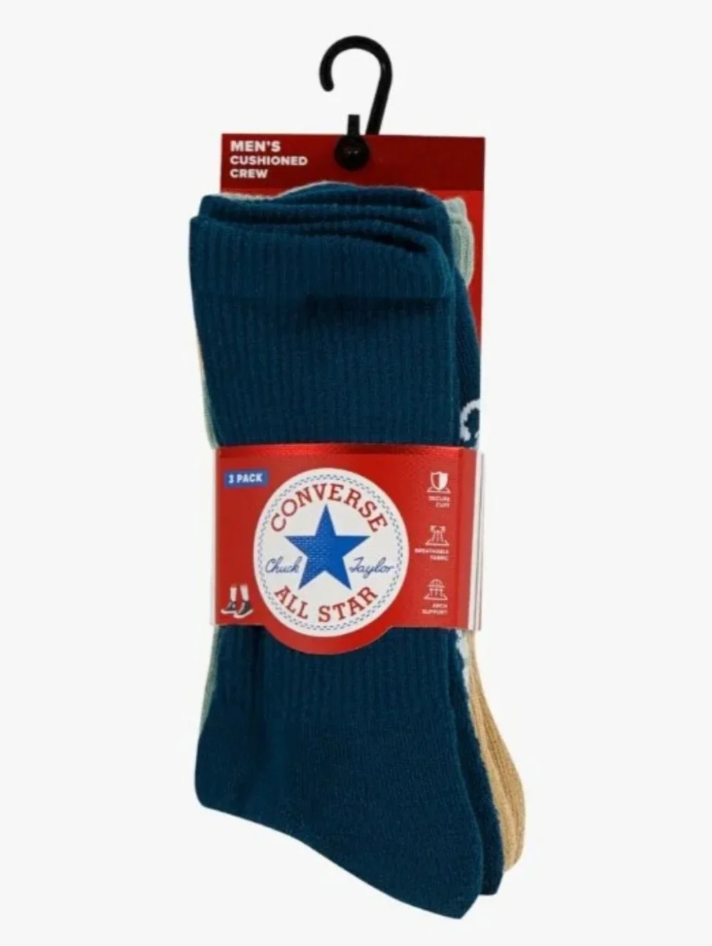 Converse 3-PK Foundational Cushioned Half Crew Socks